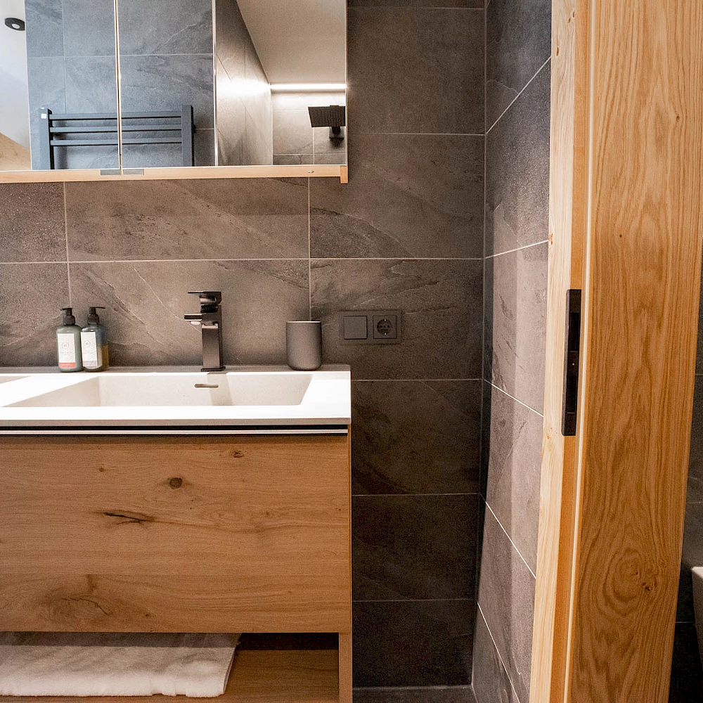 The bathrooms in the Adler Chalet Ischgl are top equipped.