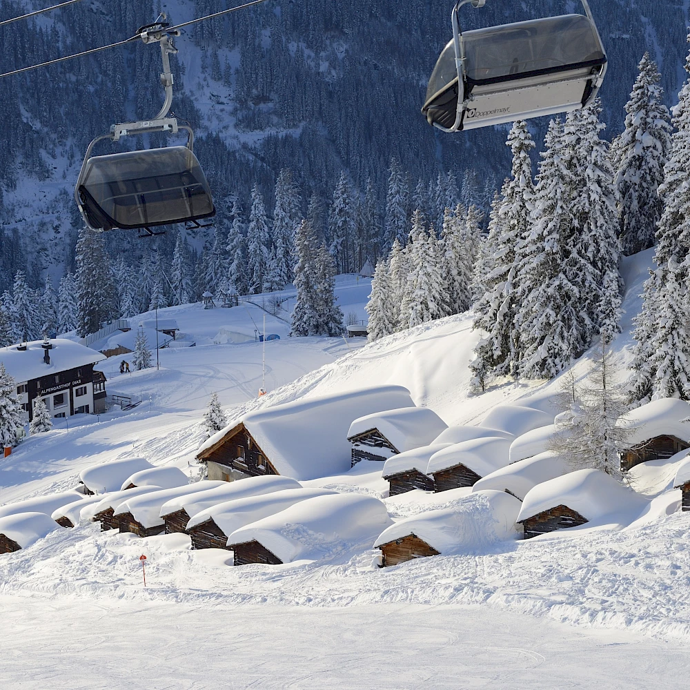 Ein besonderer Blick im Skigebiet Kappl ist der, auf das Dias Alpe.